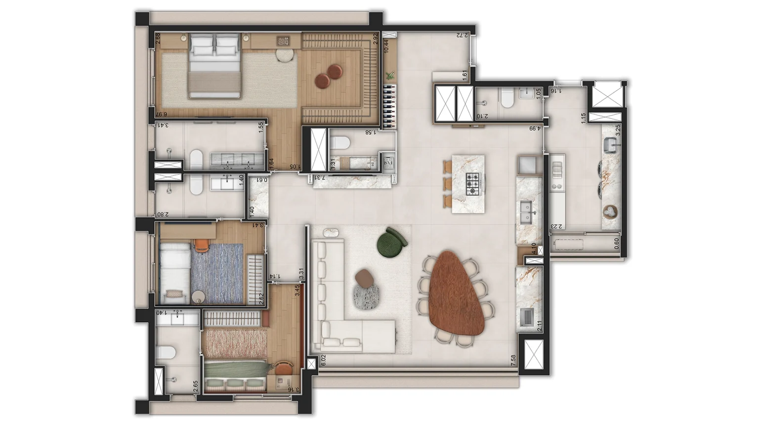 Planta 145m²
