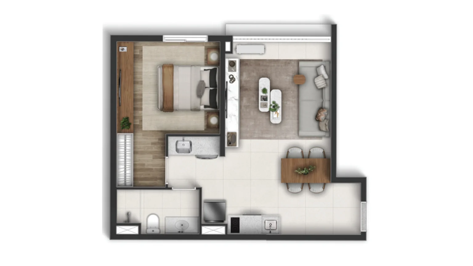 Planta 50 m2 ampliada