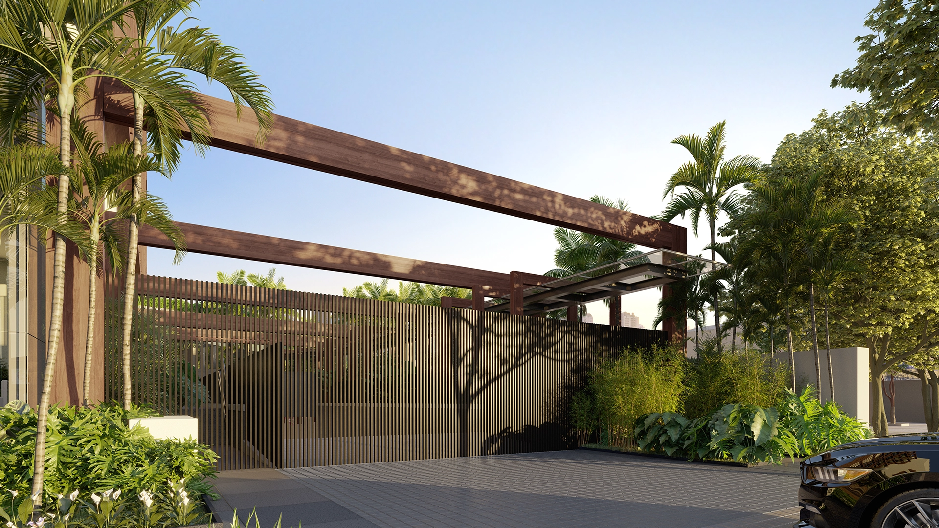 Perspectiva Ilustrada Acesso Residencial