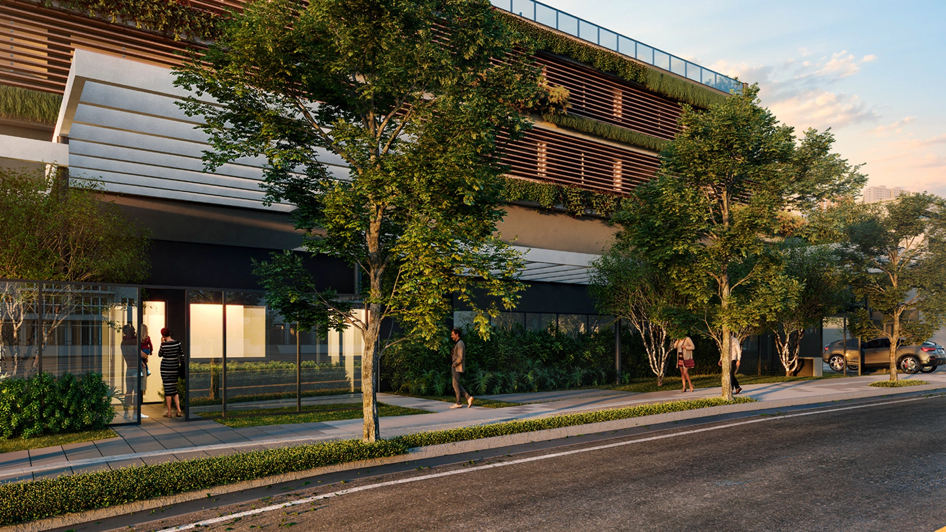 Perspectiva Ilustrada Acesso Residencial