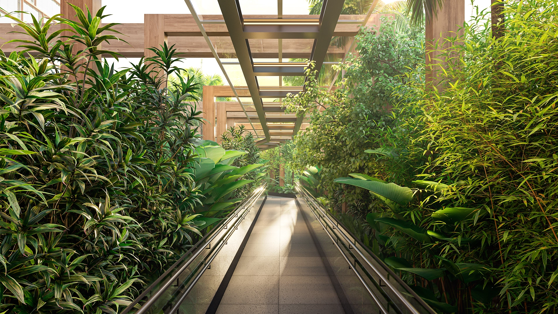 Perspectiva Ilustrada Alameda Acesso Residencial