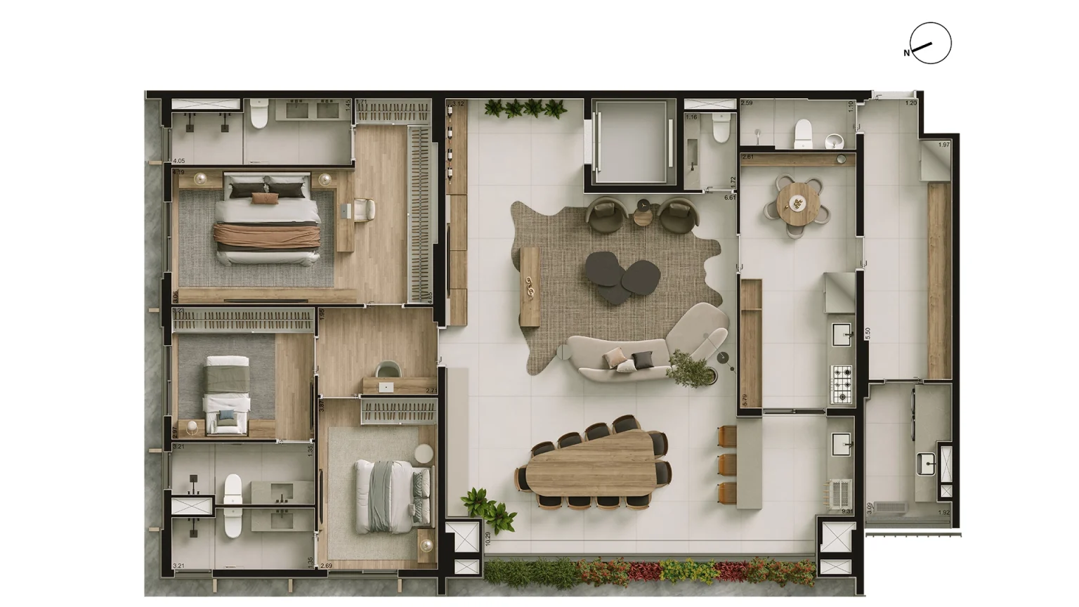 Planta Opção 01_194m² - Final 02 - Torre Jatobá