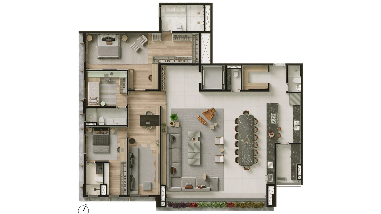 Planta Opção 01_237m² - Final 01 - Torre Manacá