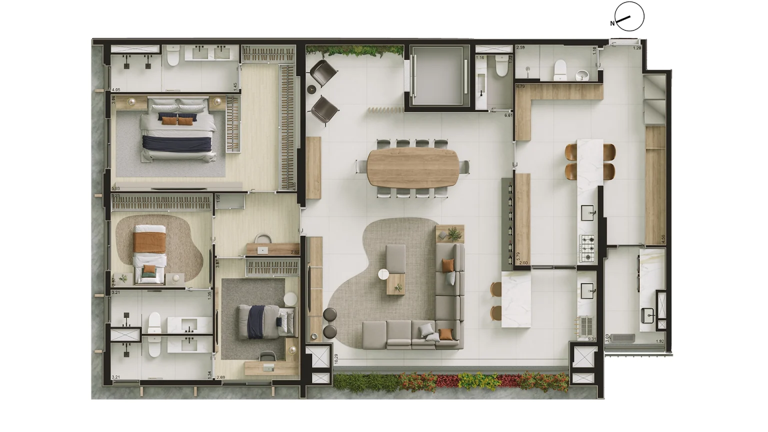 Planta Opção 02_194m² - Final 02 - Torre Jatobá