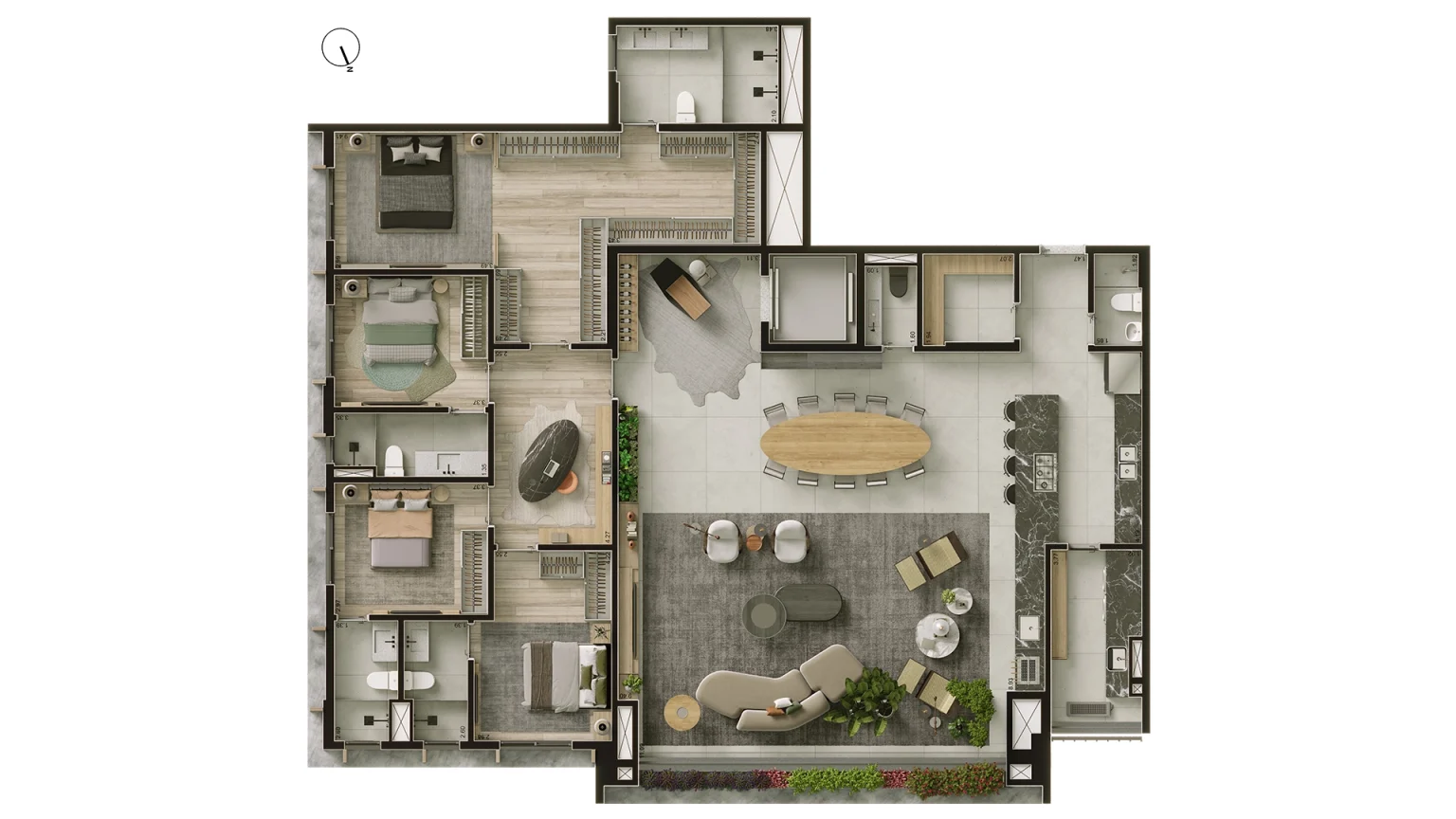 Planta Opção 02_237m² - Final 01 - Torre Jatobá