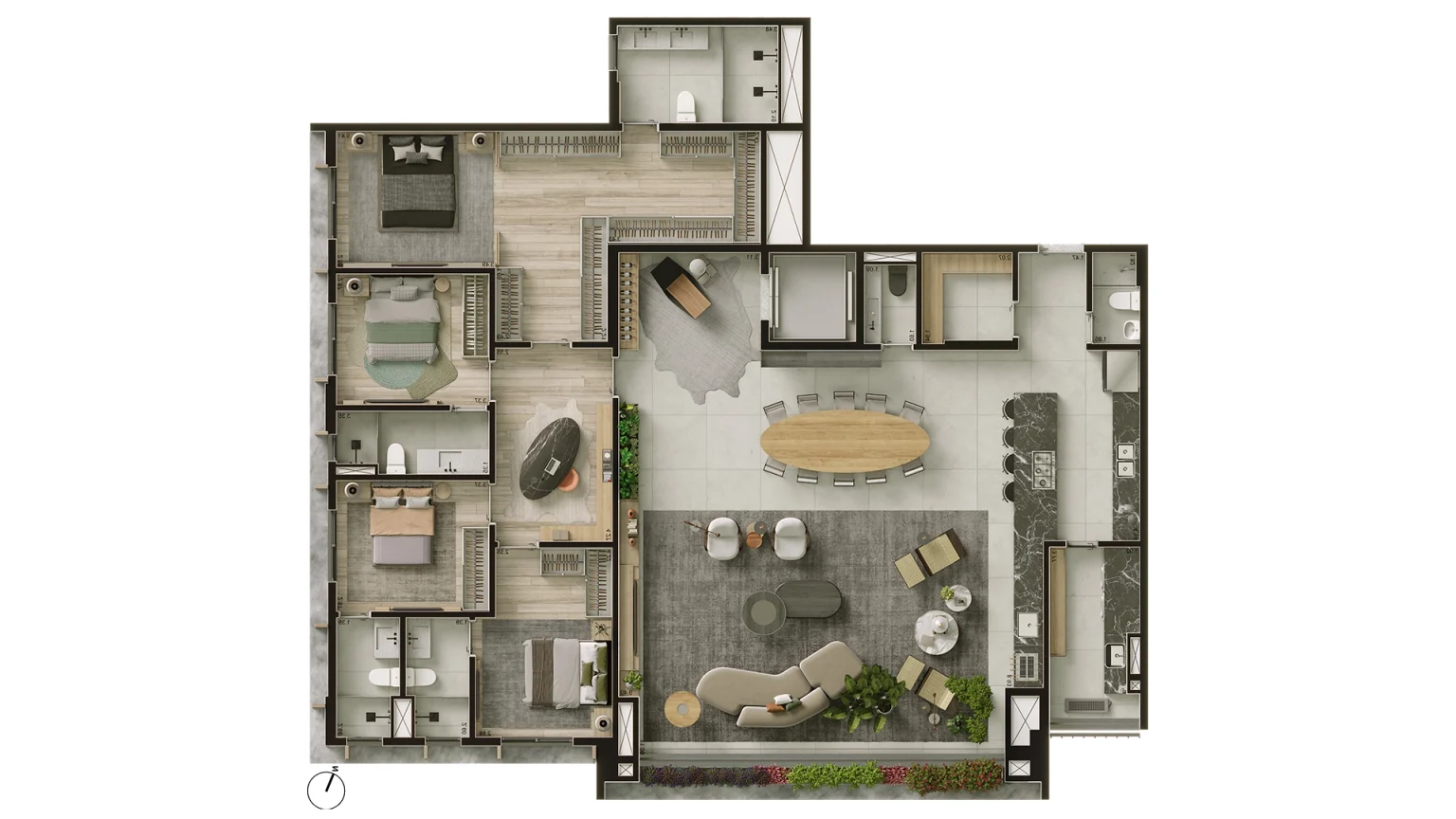 Planta Opção 02_237m² - Final 01 - Torre Manacá