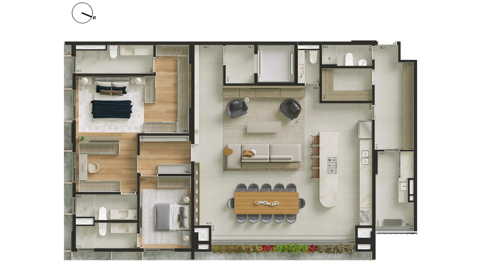 Planta Opção 03_194m² - Final 02 - Torre Manacá