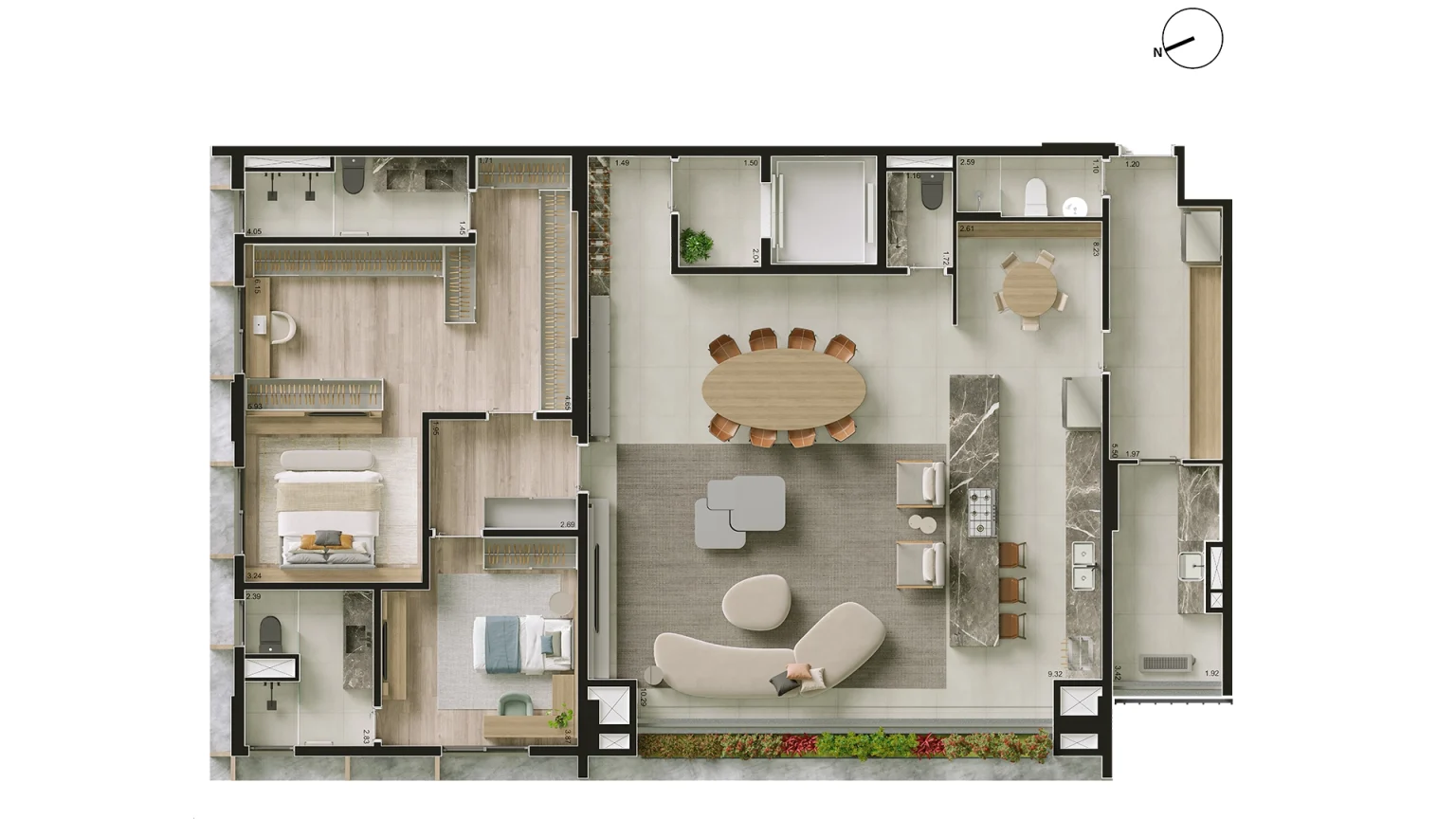 Planta Opção 04_194m² - Final 02 - Torre Jatobá
