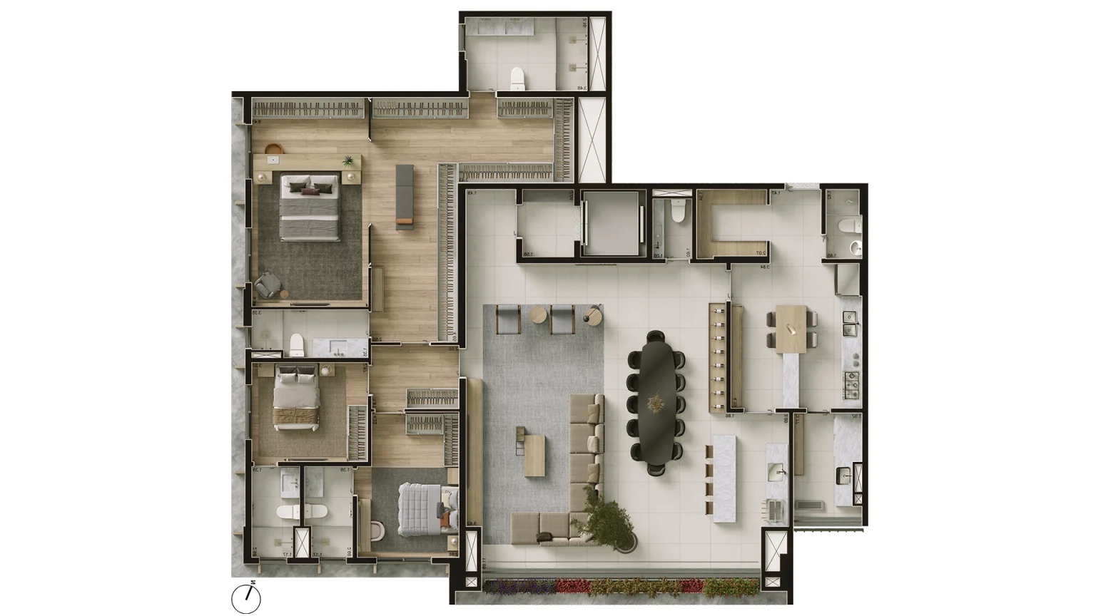 Planta Opção 04_237m² - Final 01 - Torre Manacá