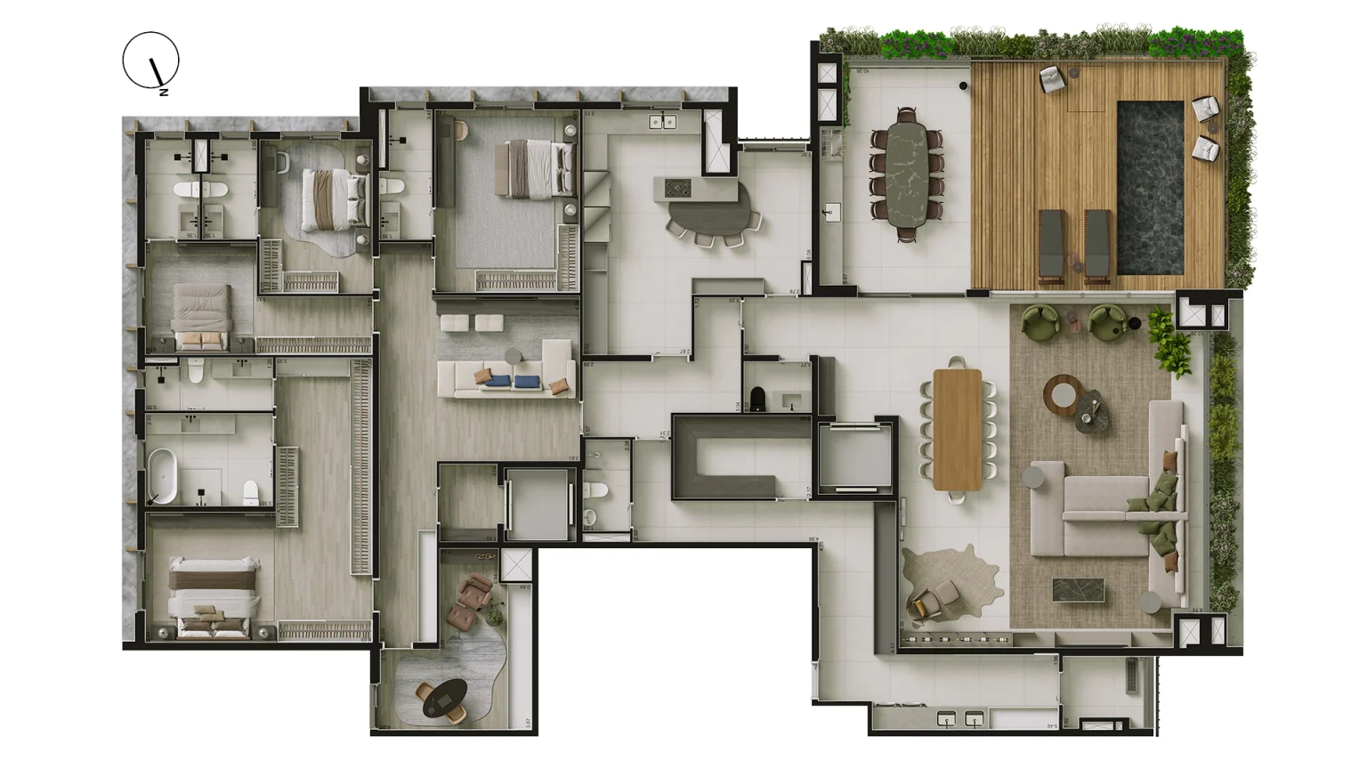 Planta_Penthouse__430m² Final 02 - Torre Manacá